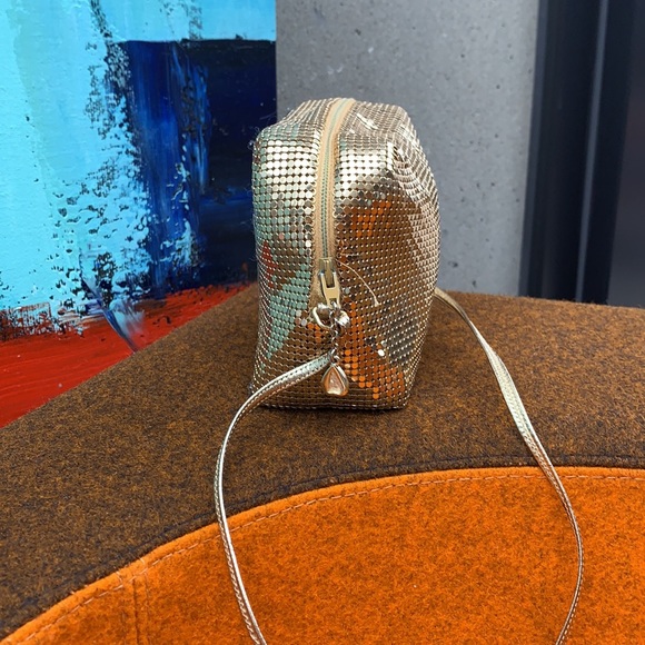 Whiting & Davis Vintage Gold Metal Crossbody Bag RARE - Picture 5 of 12